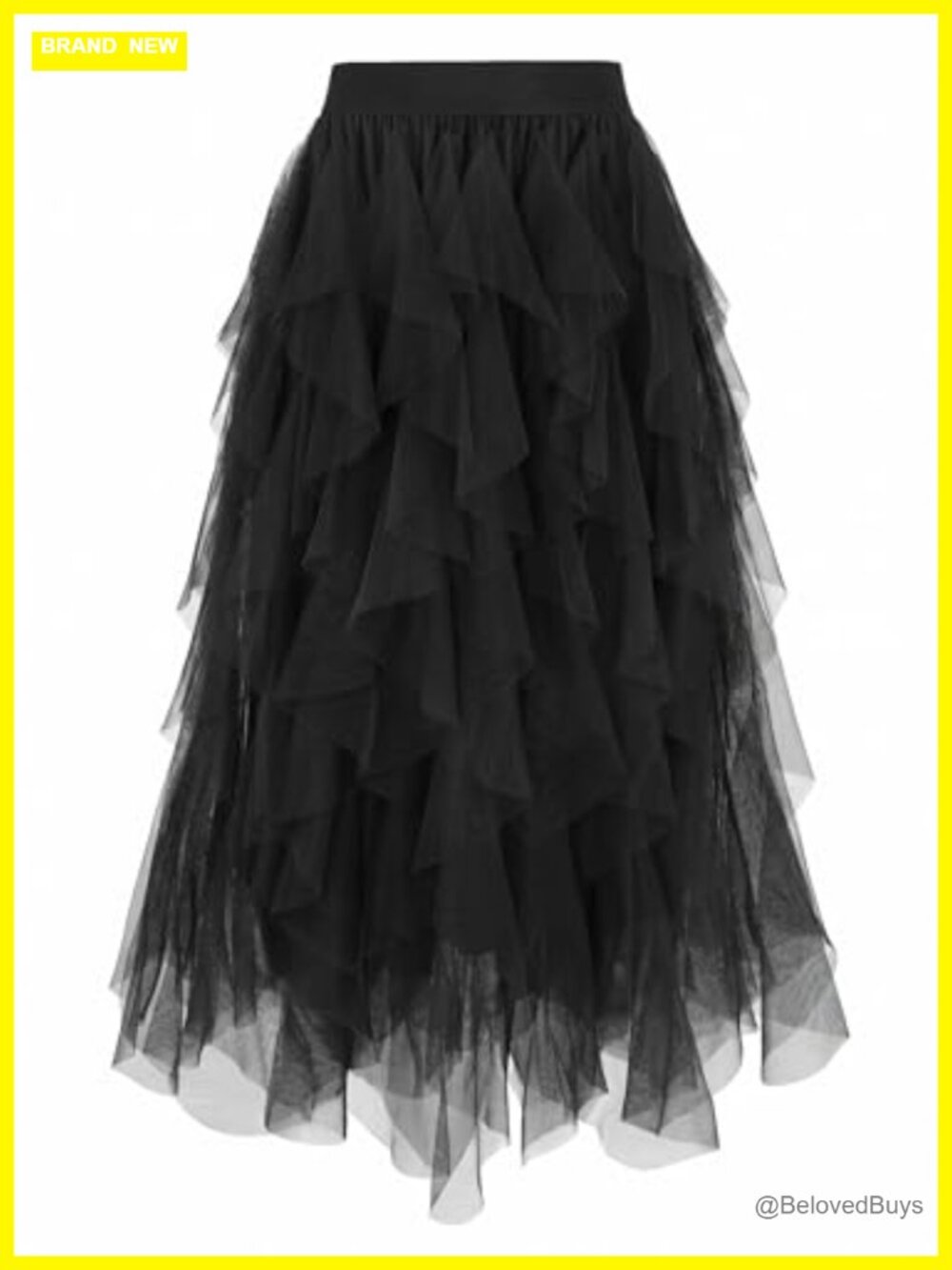 Long Tulle Skirt Fluffy Layered Tutu Puffy High Low Party Wedding Evening